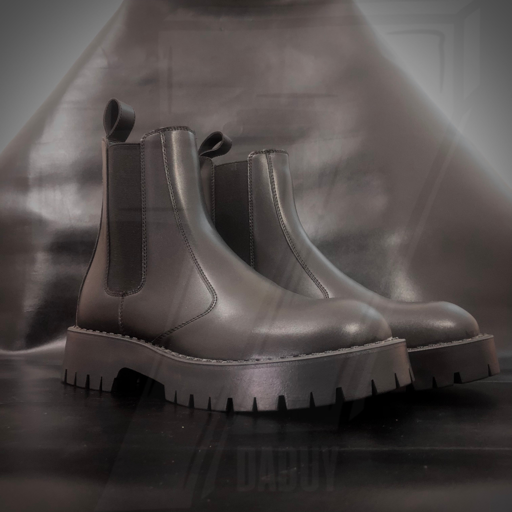 Giày CHELSEA BOOT da cho Nam và Nữ đế CHUNKY tăng 4,5cm chiều cao, bốt da nam nữ dáng tractor boots 38->43|DD0200-daduy|