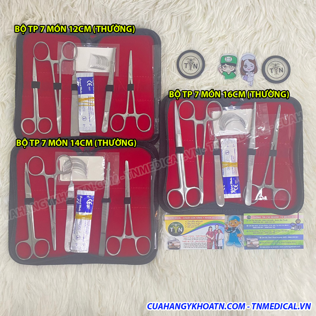 ☘ Bộ Tiểu Phẫu 7,13,14 Món Thường, Tốt, Cán Vàng Loại 12cm, 14cm, 16cm - TNMedical.vn