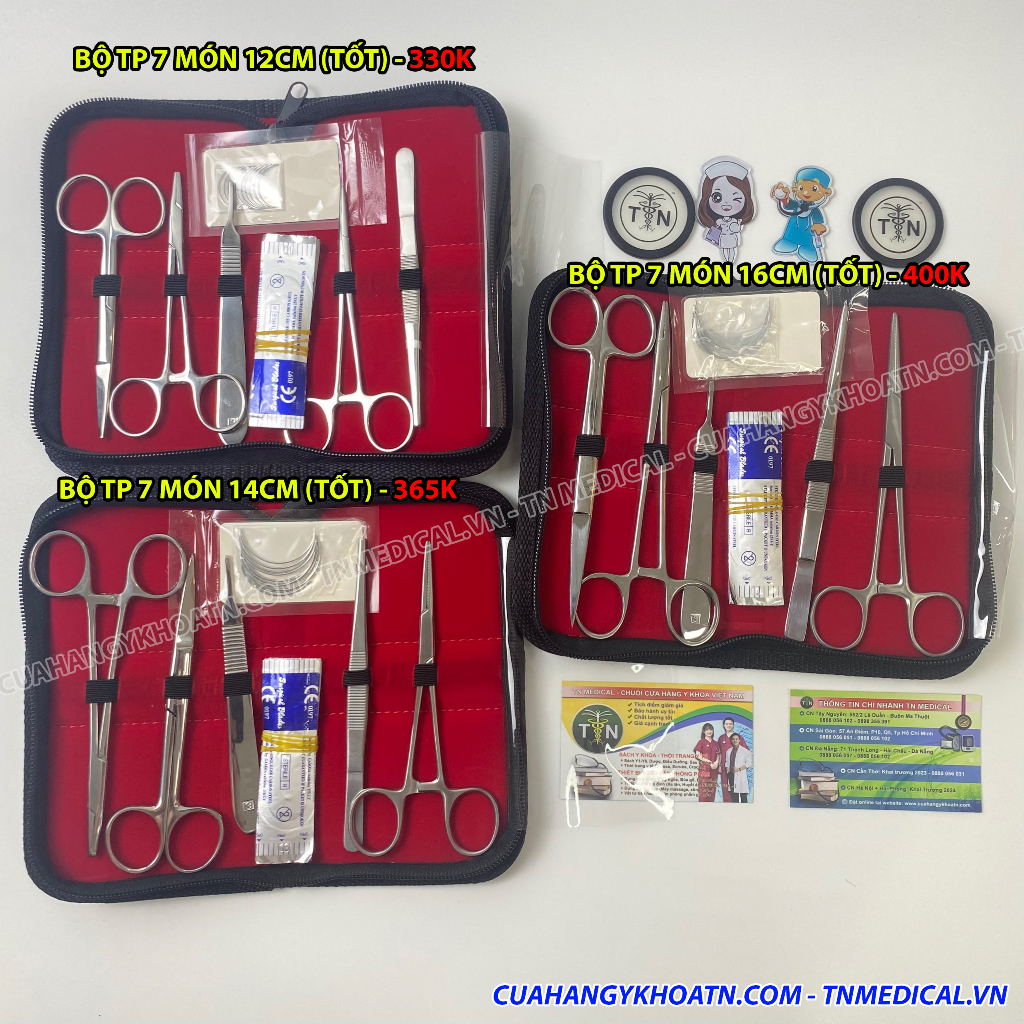 ☘ Bộ Tiểu Phẫu 7,13,14 Món Thường, Tốt, Cán Vàng Loại 12cm, 14cm, 16cm - TNMedical.vn