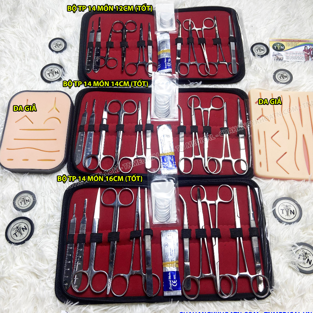 ☘ Bộ Tiểu Phẫu 7,13,14 Món Thường, Tốt, Cán Vàng Loại 12cm, 14cm, 16cm - TNMedical.vn