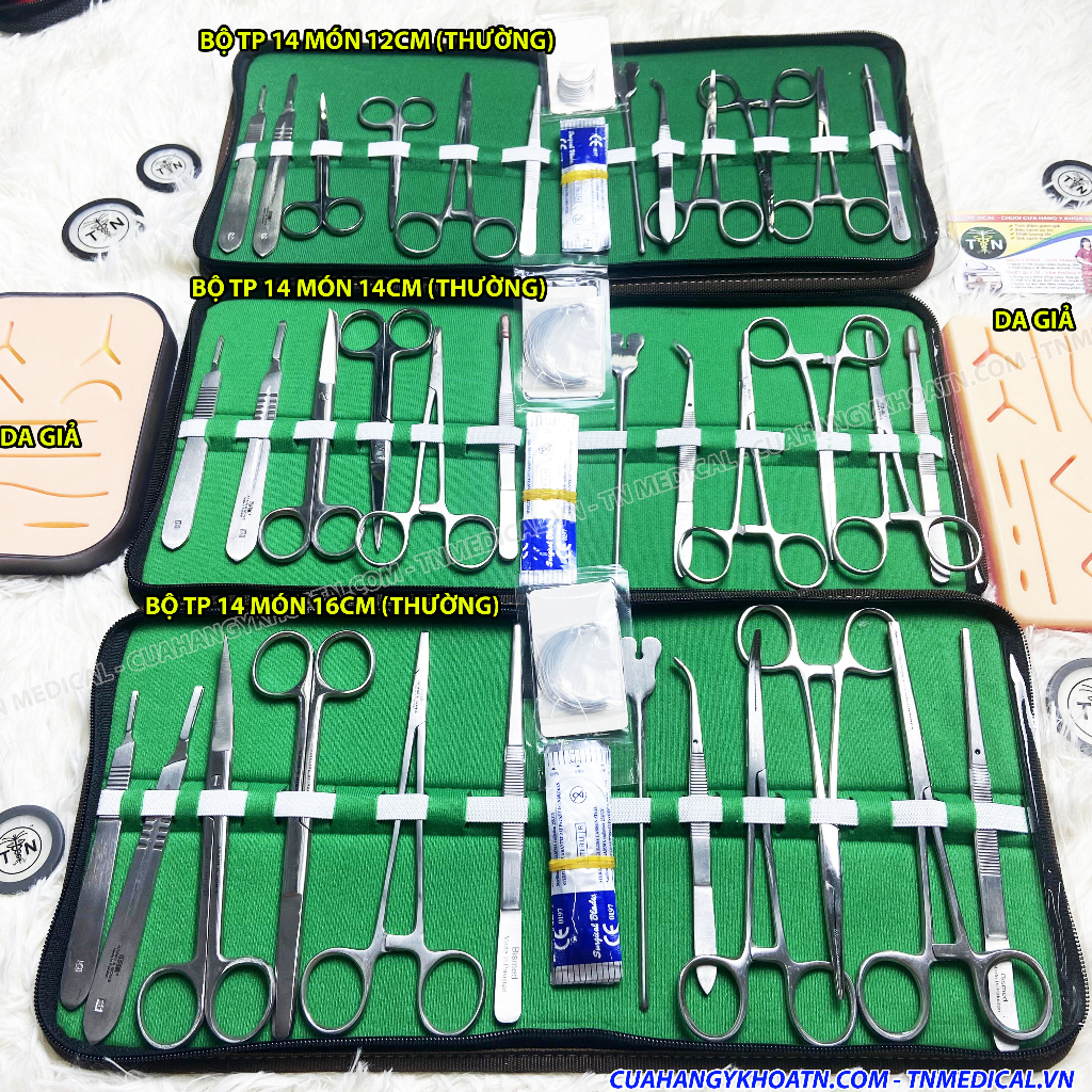 ☘ Bộ Tiểu Phẫu 7,13,14 Món Thường, Tốt, Cán Vàng Loại 12cm, 14cm, 16cm - TNMedical.vn