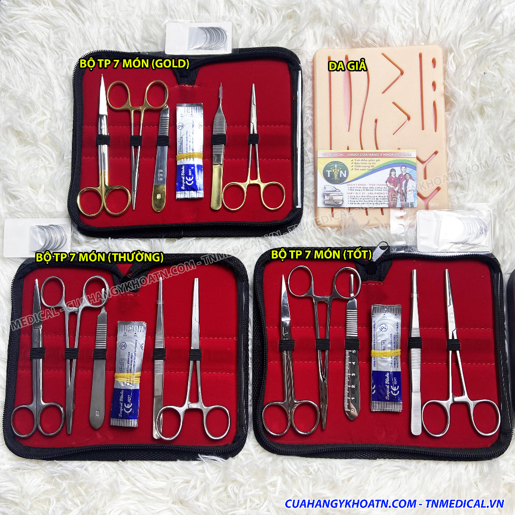 ☘ Bộ Tiểu Phẫu 7,13,14 Món Thường, Tốt, Cán Vàng Loại 12cm, 14cm, 16cm - TNMedical.vn