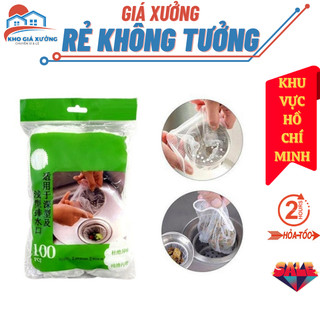  (B319) Set 100 Túi Lọc Rác Bồn Rửa Chén Bát Kiểu Lưới Siêu Dai Đầu Có Chun Co Giãn Chống Tắc Nghẽn