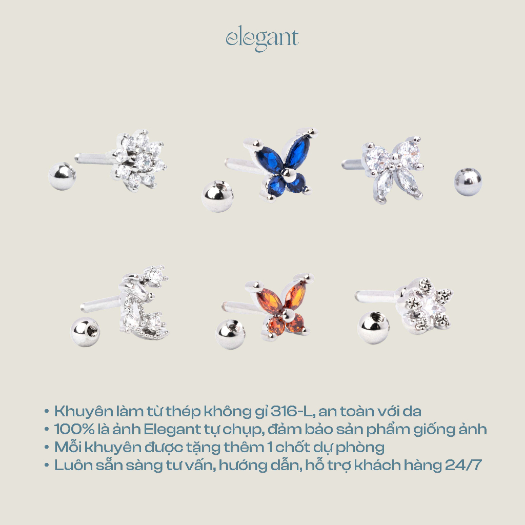 Khuyên tai đá CRYSTAL BEE Elegant