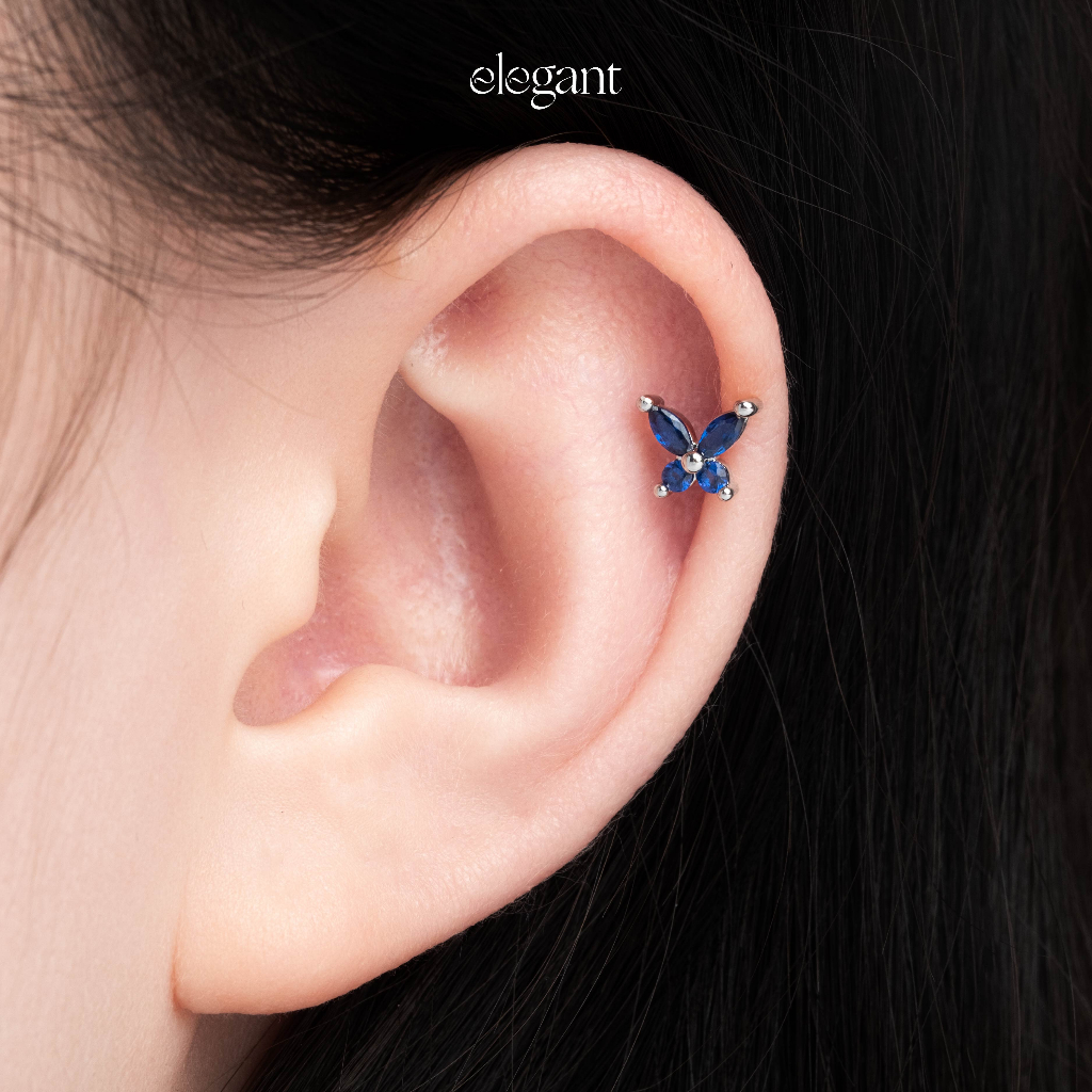 Khuyên tai đá màu DEEP SEA BUTTERFLY Elegant