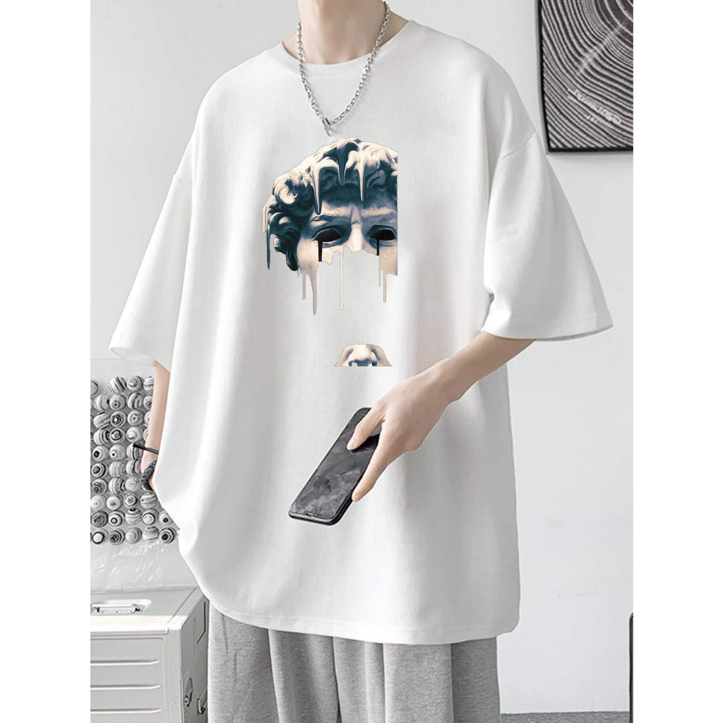 Áo thun tượng DAVID David Michelangelo form rộng áo nam nữ tay lỡ