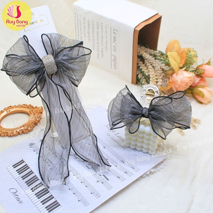 Ruy băng voan xước viền lượn sóng 6cm dùng làm nơ kẹp tóc, nơ trang trí...