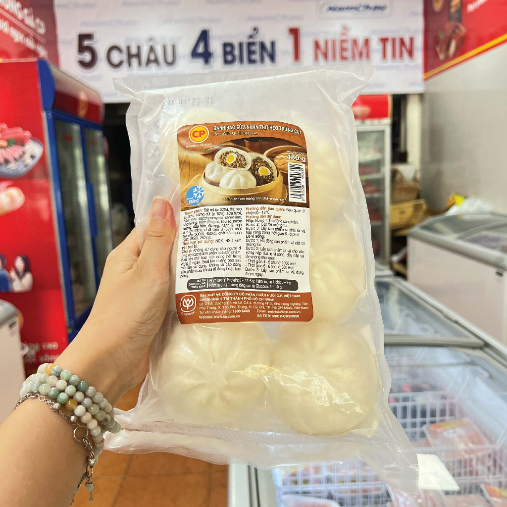 Bánh bao thịt heo trứng cút CP 480g  - Chế biến nhanh trong 5'