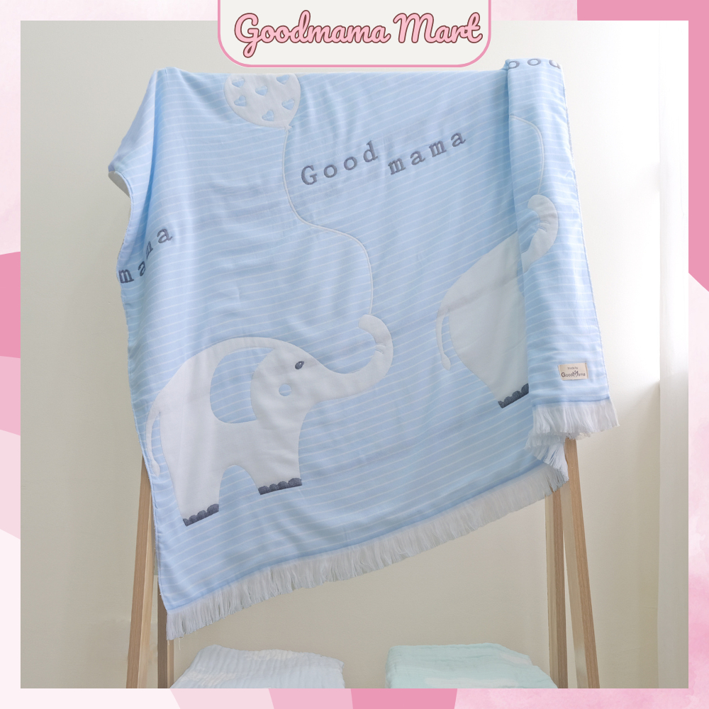 Chăn Cho Bé Hãng Goodmama 6 lớp Chất liệu sợi tre + cotton mềm mại, kích thước 110x110cm
