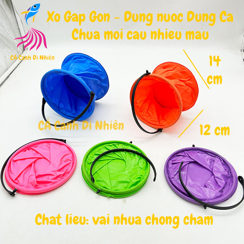 Xô Gấp Gọn đựng nước nhiều màu đựng cá vệ sinh cọ vẽ tranh chứa mồi câu 14 cm