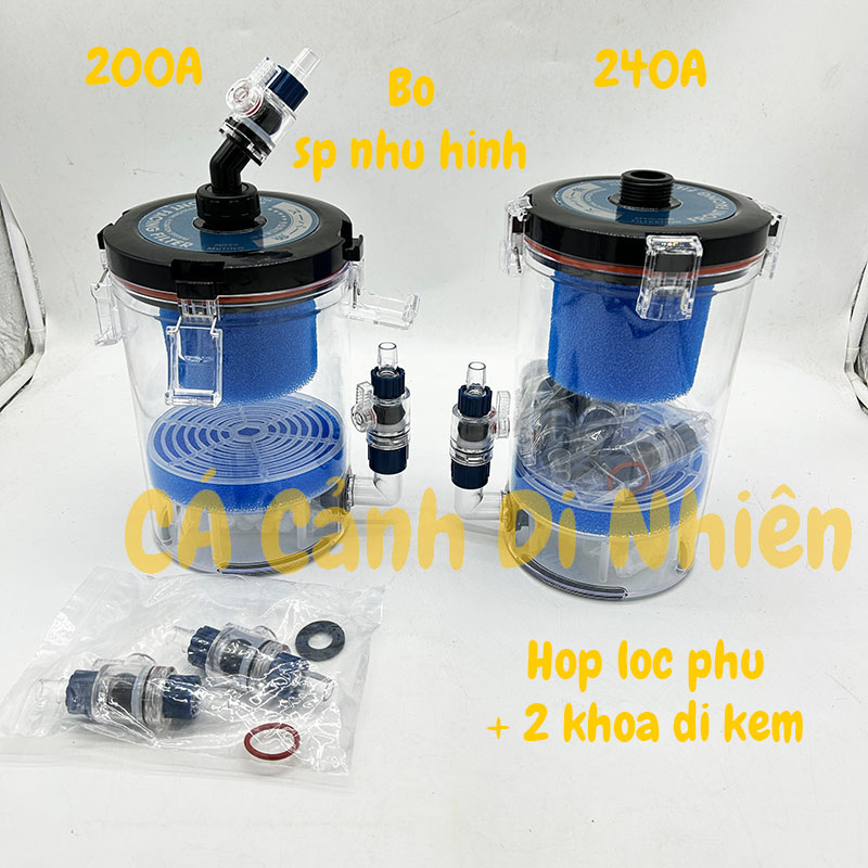 Hộp lọc phụ ngoài MARINE 200A 240A  phi 12 16 20 không bơm - Out Side Filter cho hồ cá cảnh thủy sinh