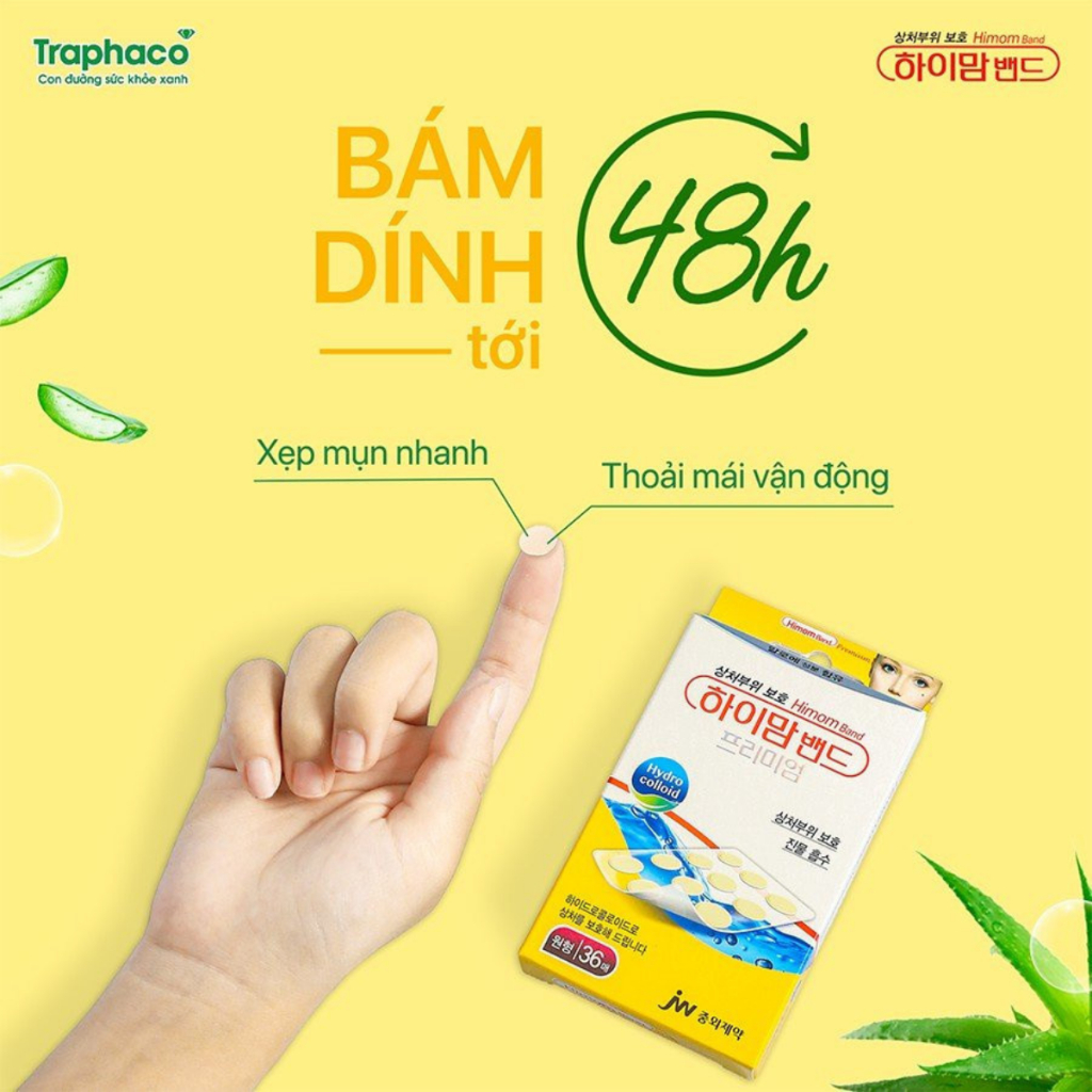 Miếng dán mụn lô hội Himom Band chính hãng hàn quốc 3x12x1cm