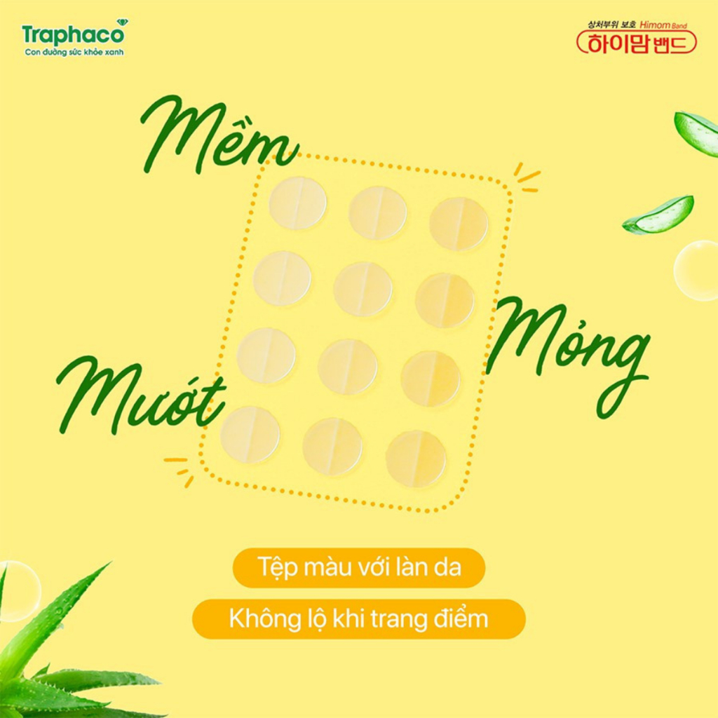 Miếng dán mụn lô hội Himom Band chính hãng hàn quốc 3x12x1cm