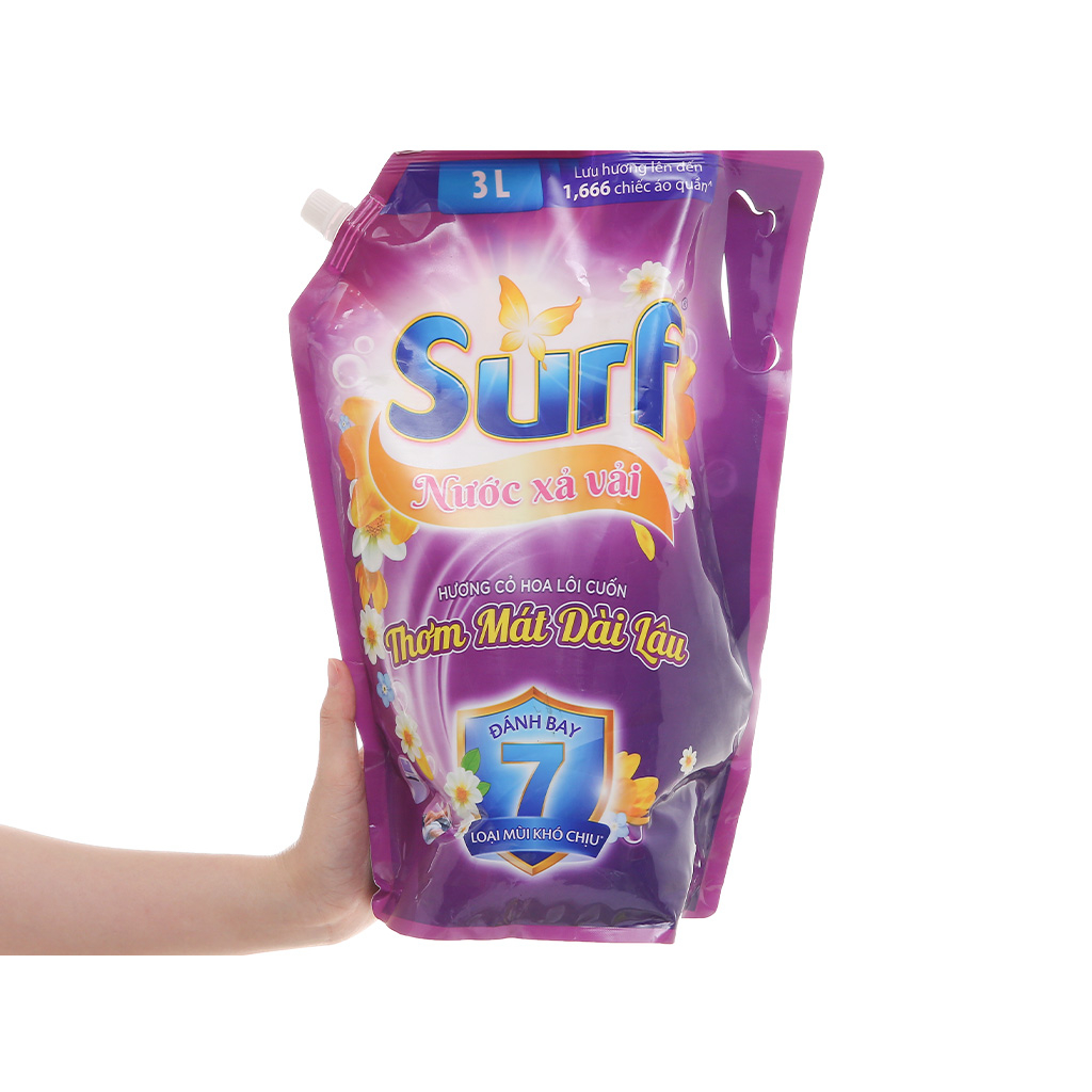 Nước xả vải SURF hương cỏ hoa lôi cuốn túi 3 lít