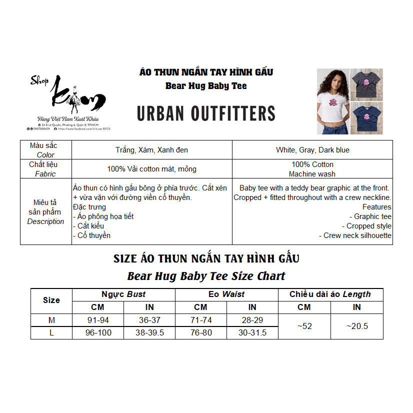Áo Thun Ngắn Tay Hình Gấu - URBAN OUTFITTERS
