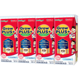 Thùng 48 hộp sữa bột pha sẵn Growplus đỏ 180ml (các loại)