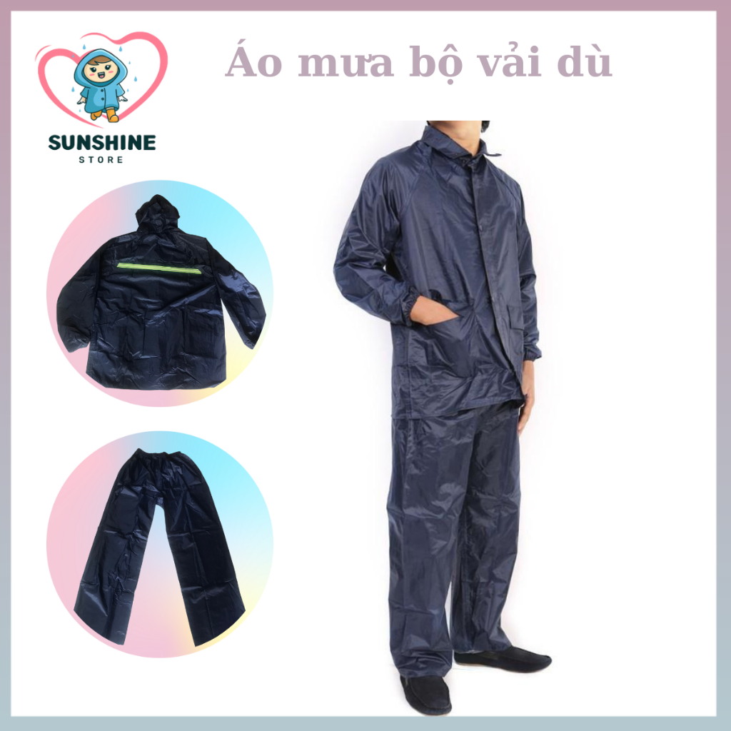 Áo Mưa Bộ Vải Dù Cao Cấp ( 3 Size )