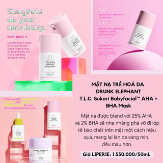 Mặt nạ dưỡng da minisize drunk elephant t.l.c. sukari babyfacial™ aha + bha mask