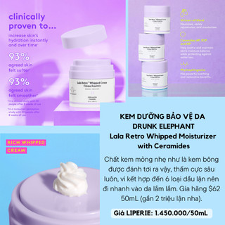 [Drunk Elephant] Kem dưỡng da Drunk Elephant Lala Retro Whipped Refillable Moisturizer with Ceramides