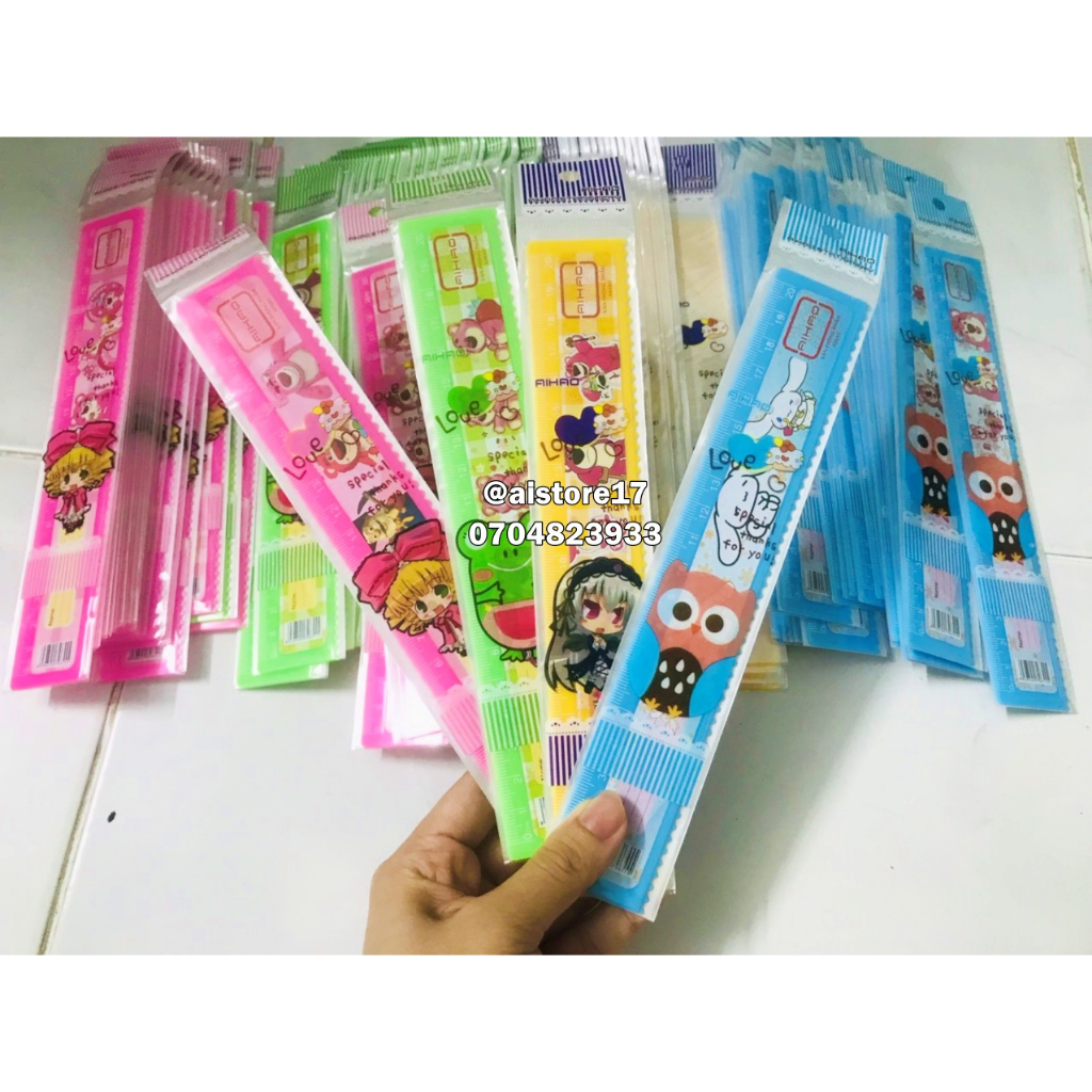 Thước kẻ học sinh gấu dâu 20cm