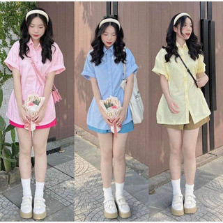 Set áo Sơ mi cộc khuy eo 2 kiểu kèm quần short Tấm Clothes