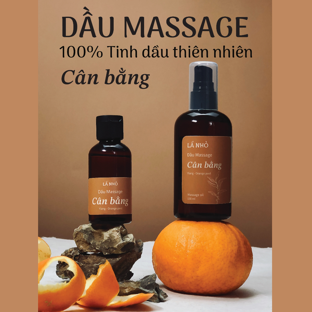 Dầu Massage Body Cân Bằng LÁ NHỎ, từ các loại dầu thiên nhiên lành tính, thư giãn tinh thần, làm dịu làn da của bạn.