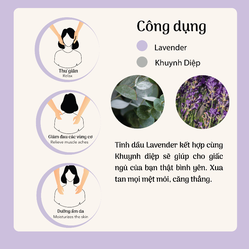 Dầu Massage Body Ngủ Ngon LÁ NHỎ, từ các loại dầu thiên nhiên lành tính, thư giãn tinh thần, làm dịu làn da của bạn.