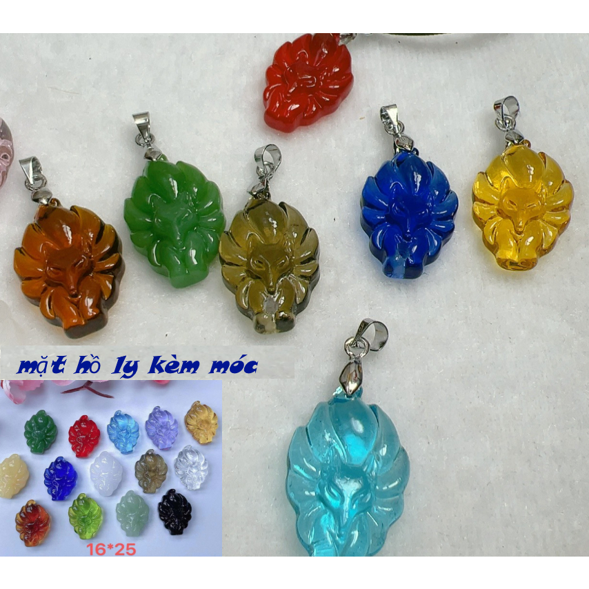 Mặt hồ ly chúa đá mã não cao cấp kèm móc đeo mang phong thủy bình an