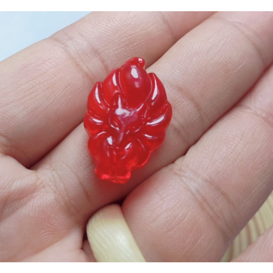 Mặt hồ ly chúa đá mã não cao cấp kèm móc đeo mang phong thủy bình an