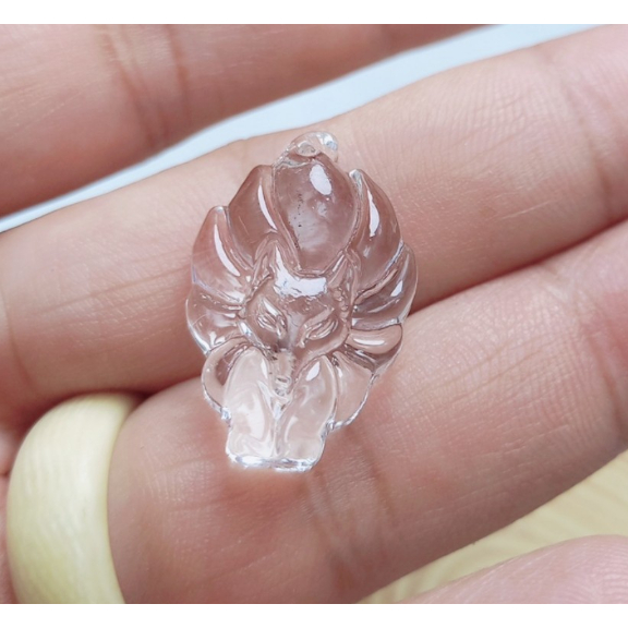 Mặt hồ ly chúa đá mã não cao cấp kèm móc đeo mang phong thủy bình an