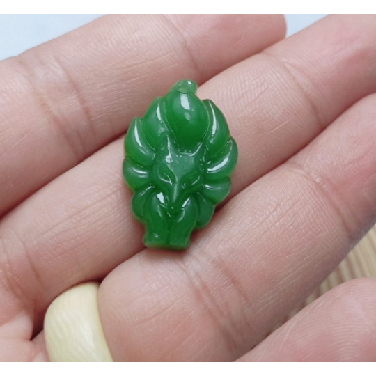 Mặt hồ ly chúa đá mã não cao cấp kèm móc đeo mang phong thủy bình an