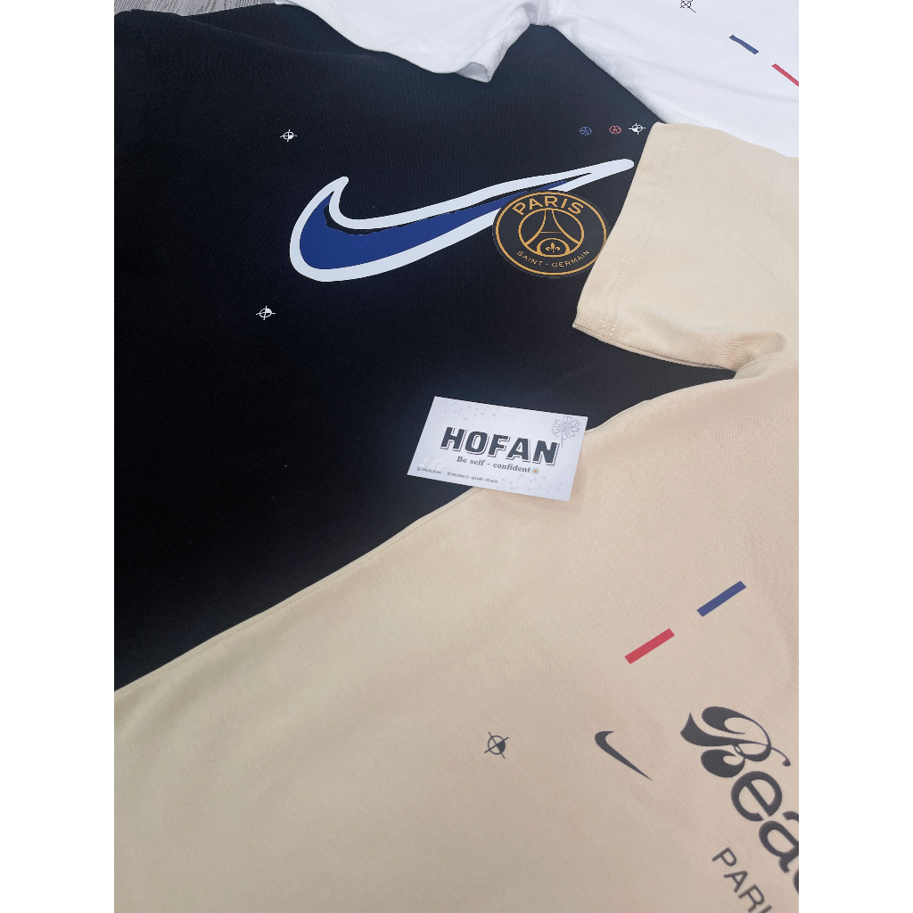 Áo thun nam nữ NIKE X PSG Cotton 100%, Form Oversize cao cấp VNXK ảnh thật định lượng vải 250GSM