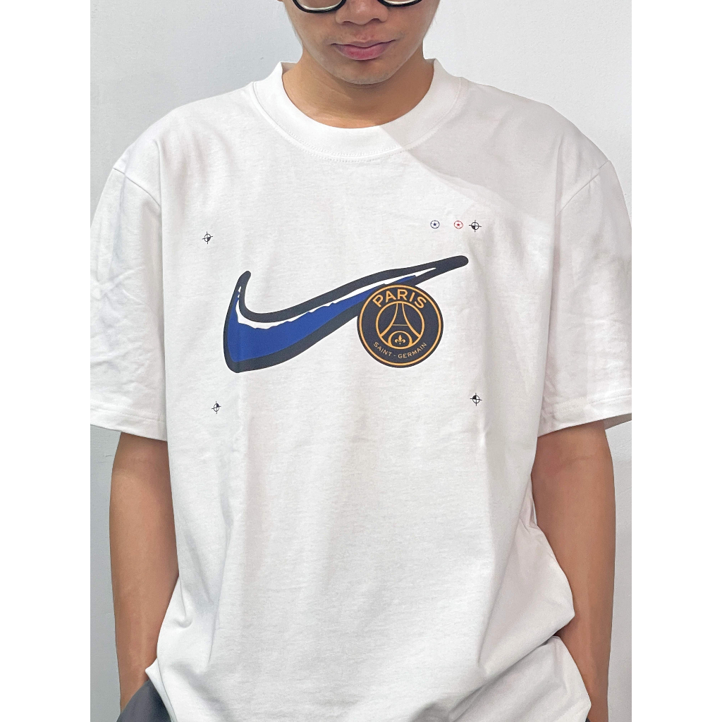 Áo thun nam nữ NIKE X PSG Cotton 100%, Form Oversize cao cấp VNXK ảnh thật định lượng vải 250GSM