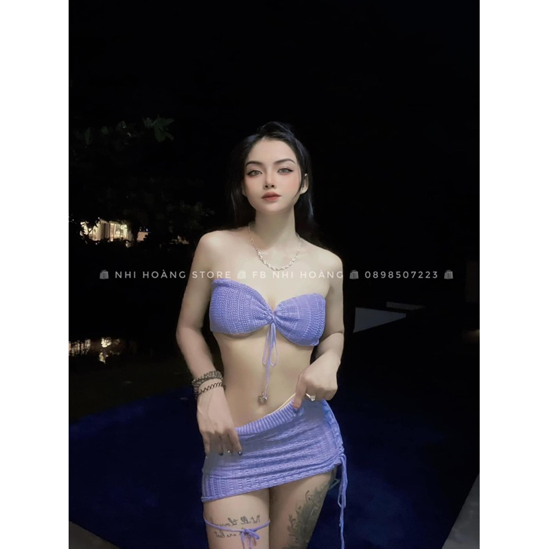 🎀 Set bikini đi biển len móc siêu xinh 👙 kèm ảnh thật và feekback khách mang