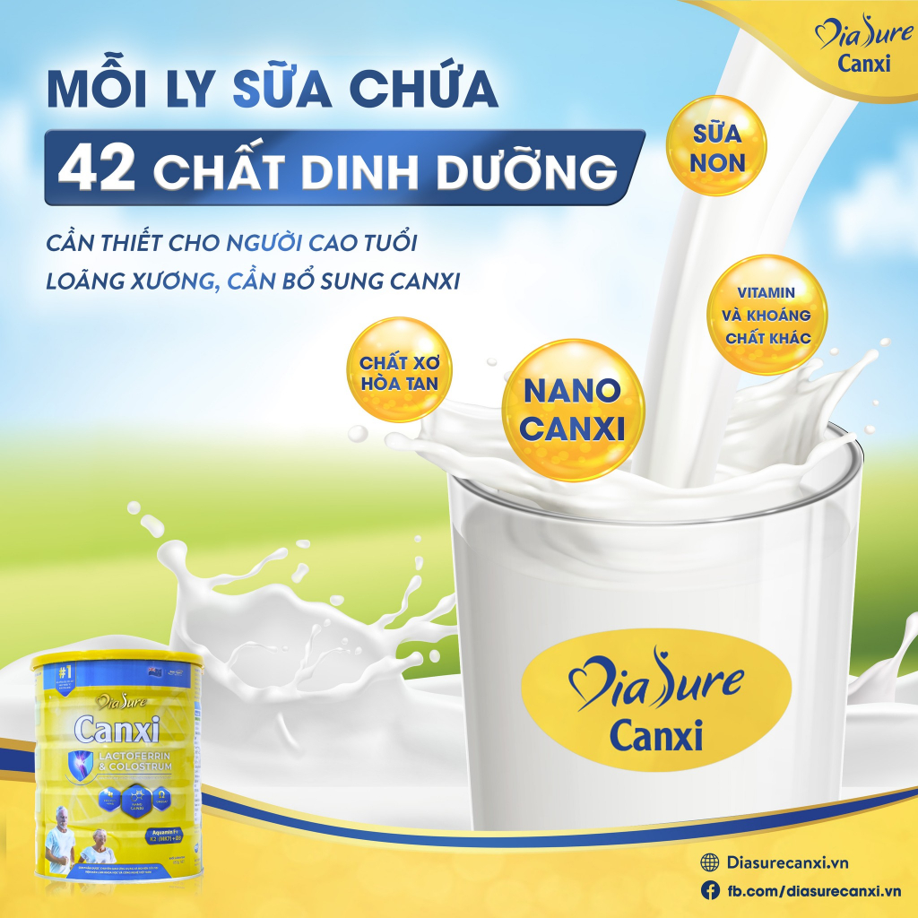 Thức Uống Dinh Dưỡng Diasure Canxi 850G Bổ Sung Canxi Nano Bảo Vệ và Cải Thiện Sức Khỏe Xương Khớp Tăng Cường Đề Kháng