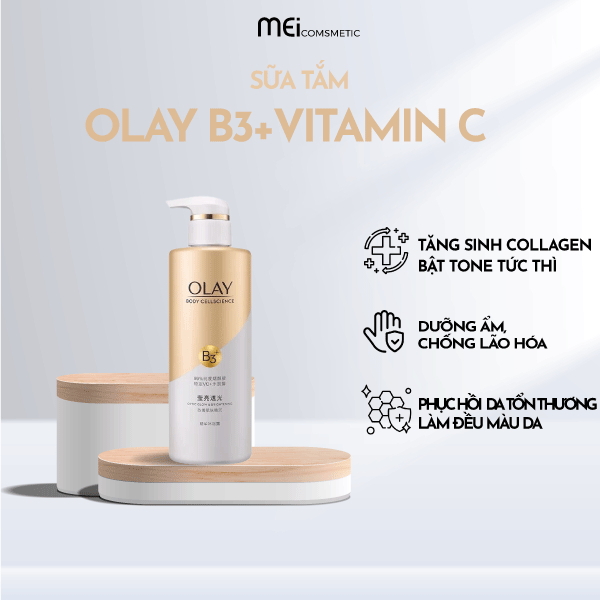 SỮA TẮM DƯỠNG TRẮNG DA OLAY B3 BODY CLEANSER 500ML - VITAMIN C+B3 - BẢN TRUNG