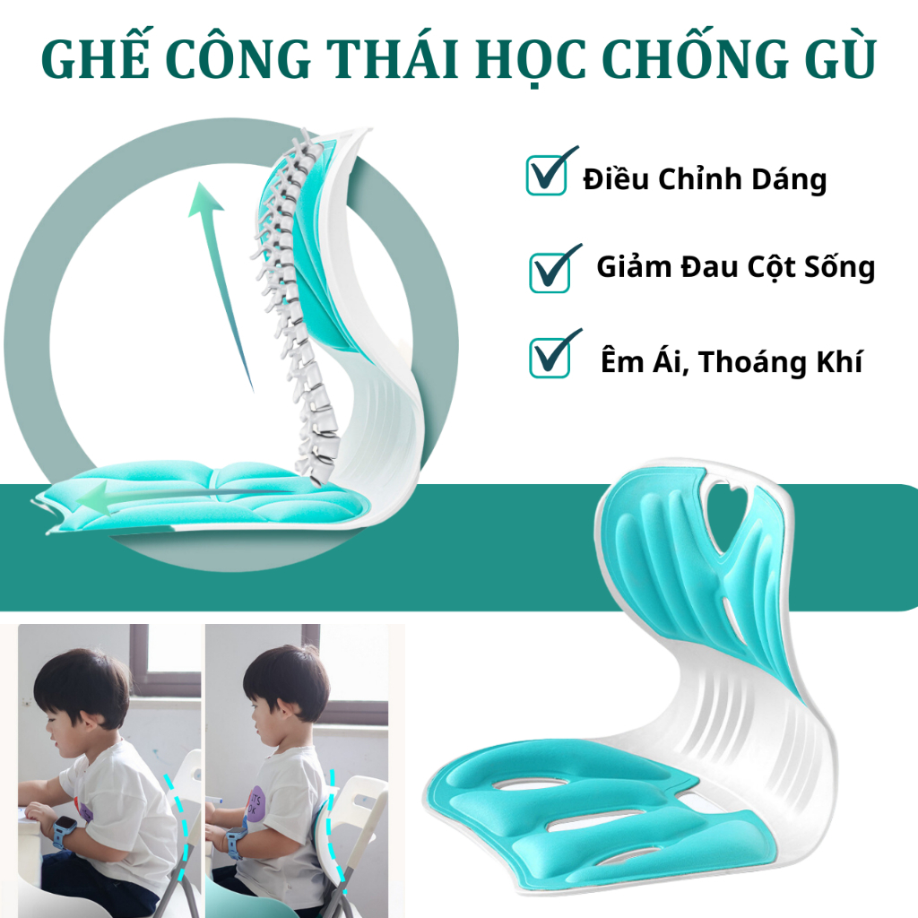 Ghế Công Thái Học Điều Chỉnh Tư Thế, Chống Gù Lưng Dành Cho Nhân Viên Văn Phòng, Sinh Viên, Trẻ Em