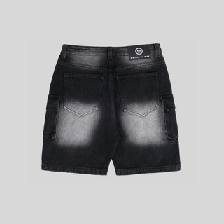 DENIM SHORT / Washed Black