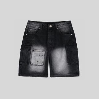 Denim short / washed black
