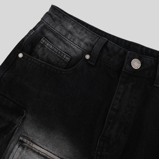 DENIM SHORT / Washed Black