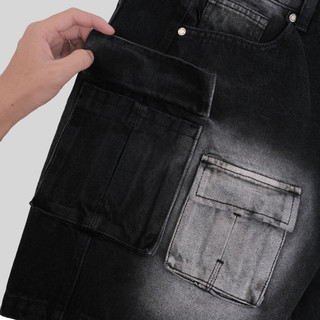 DENIM SHORT / Washed Black