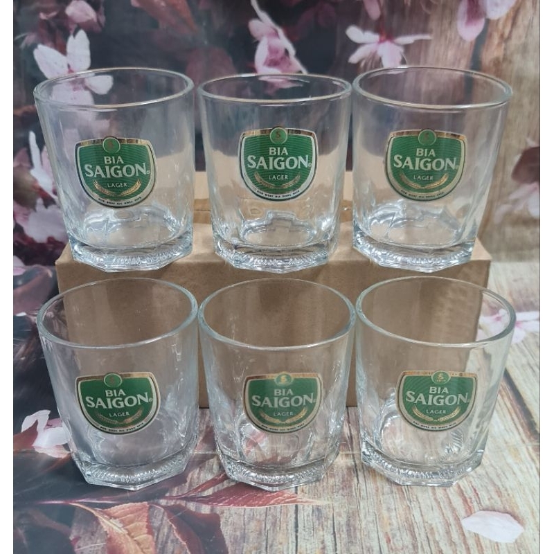 bộ 06 ly lùn uống bia - ly uống bia thuỷ tinh 300ml