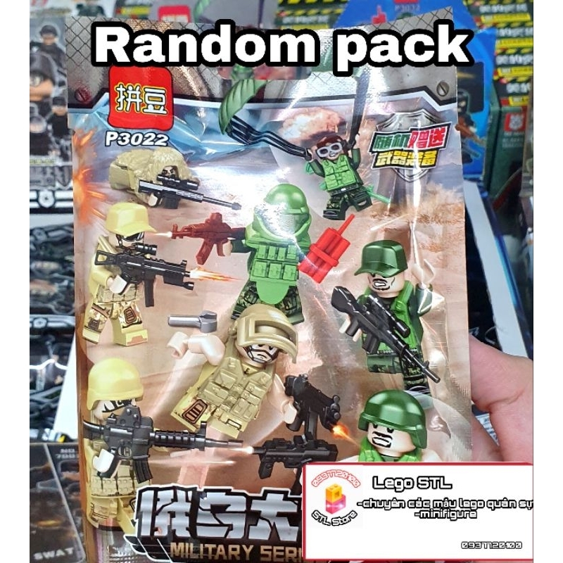Random pack Minifigure Swat Đặc Nhiệm-1 Minifigure Lính Sa mạc kèm phụ kiện
