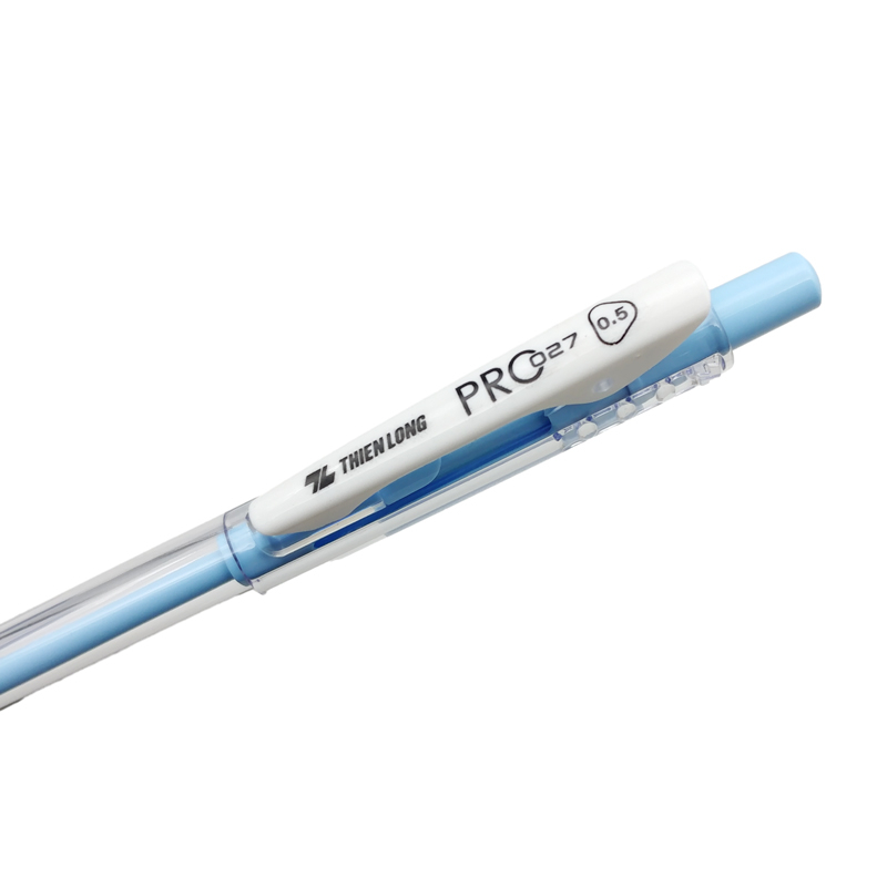 Ship hoả tốc - Bút bi 𝑻𝒉𝒊𝒆̂𝒏 𝑳𝒐𝒏𝒈 Pro 027 TL-105 mực xanh ngòi 0.5mm mẫu mới nút bấm tiện lợi giắt áo không lo lem mực