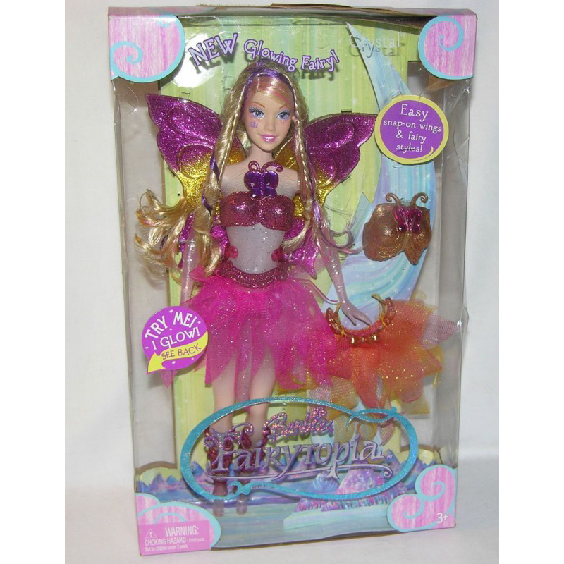 Búp bê Barbie Glowing Fairy - FairyTopia (nude - still glowing)