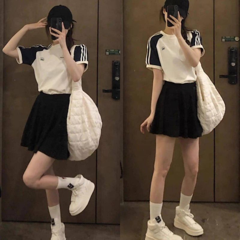 Áo thun baby tee tay phối, áo phông nữ, chất liệu cotton thoáng mát