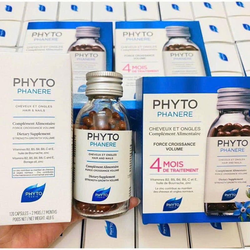 Viên Uống Mọc Tóc PHYTO PHANERE 120V. Hàng Chuẩn Pháp