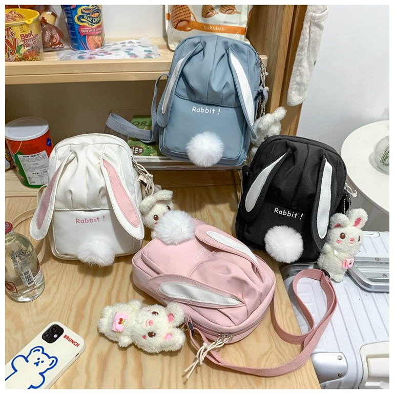 Túi Đeo Chéo Hình Thỏ CuTe Vừa Ipad mini Thời Trang Hàn Lila23