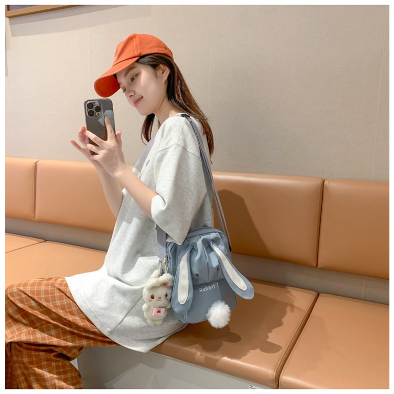 Túi Đeo Chéo Hình Thỏ CuTe Vừa Ipad mini Thời Trang Hàn Lila23
