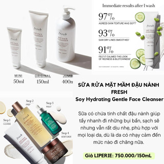 Sữa rửa mặt đậu nành Fresh Soy Hydrating Gentle Face Cleanser